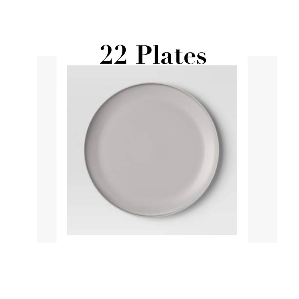 22 Target 10.5" Plastic Dinner Plates, Grey,
New